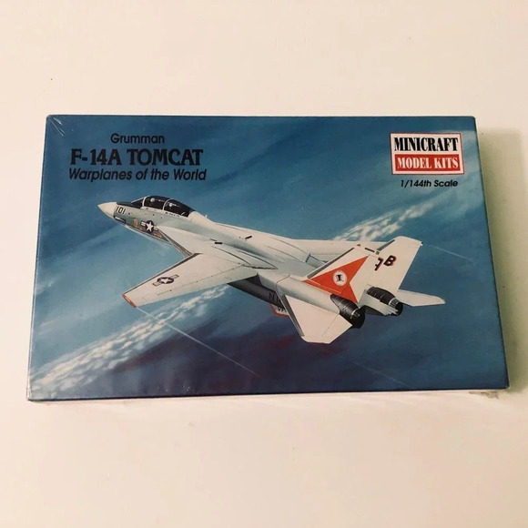Vtg 1997 USA Grumman F 14 A Tomcat 1/144 Airplane Model Kit Minicraft - Picture 11 of 11